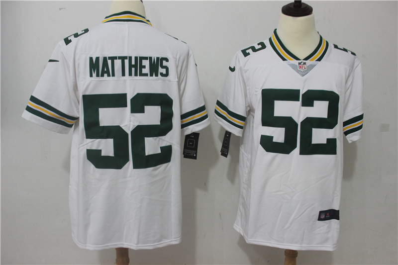 Men's Green Bay Packers Clay Matthews #52 White Jersey